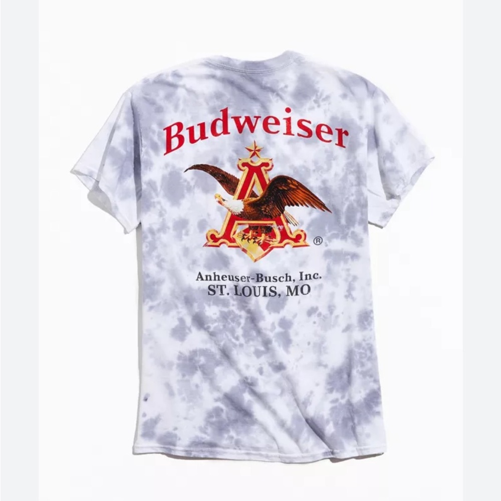 Budweiser Gray and Red Logo T-Shirt